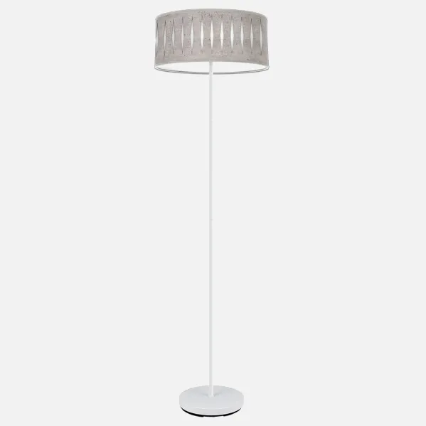 Pie Salon Piron 1xe27 Blanco/cemento Gris 165x40x40 Cm