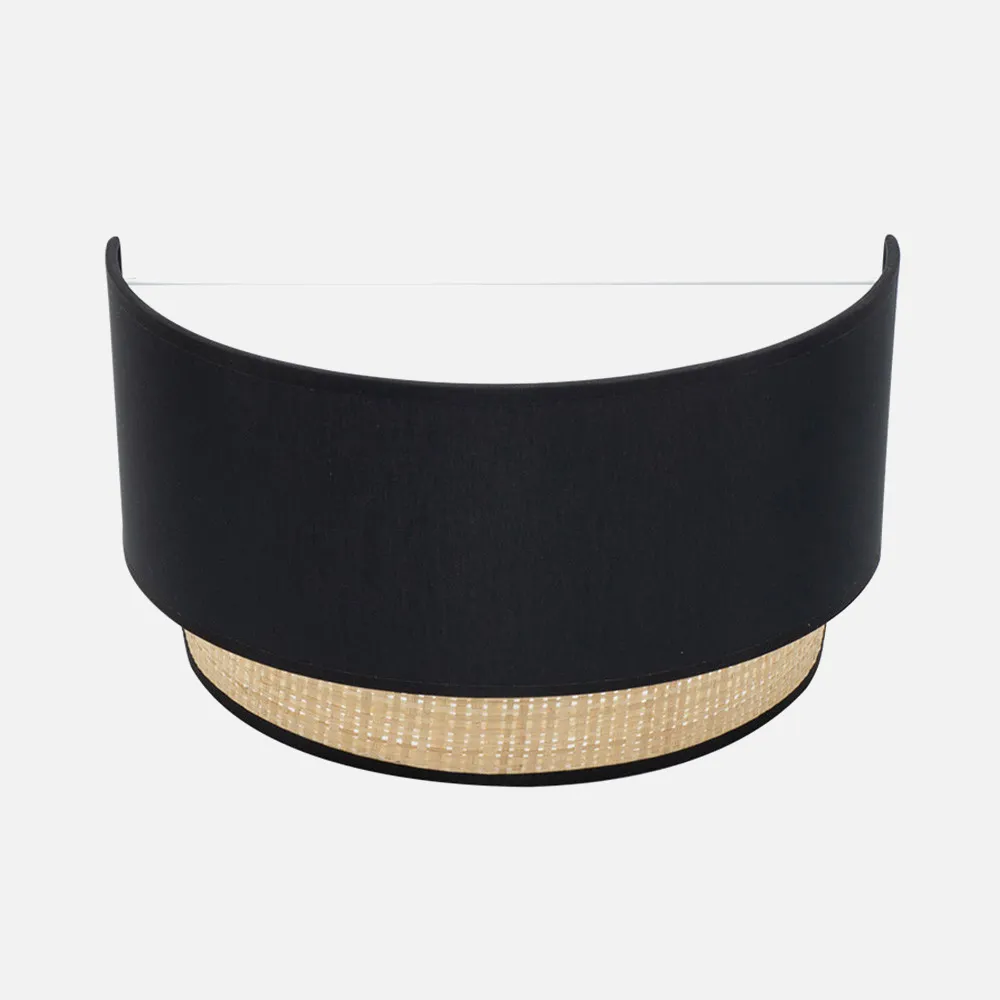 174261009 - Candeeiro de parede Kandy 1xe27 Natural/preto 17x30x15 Cm