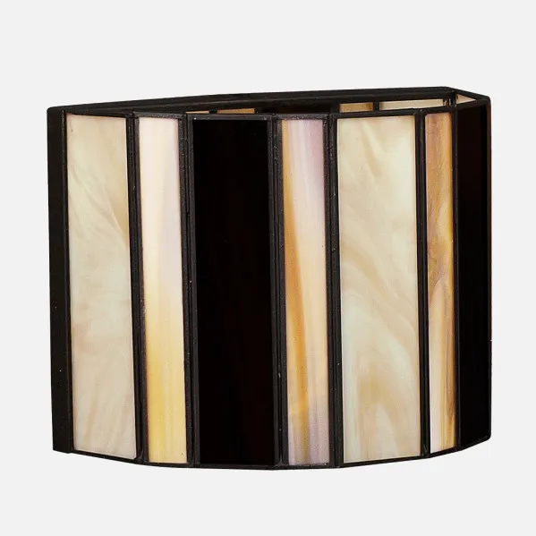 Aplique Alqueria 1xe27 Negro/beis/marron 19x24x14 Cm