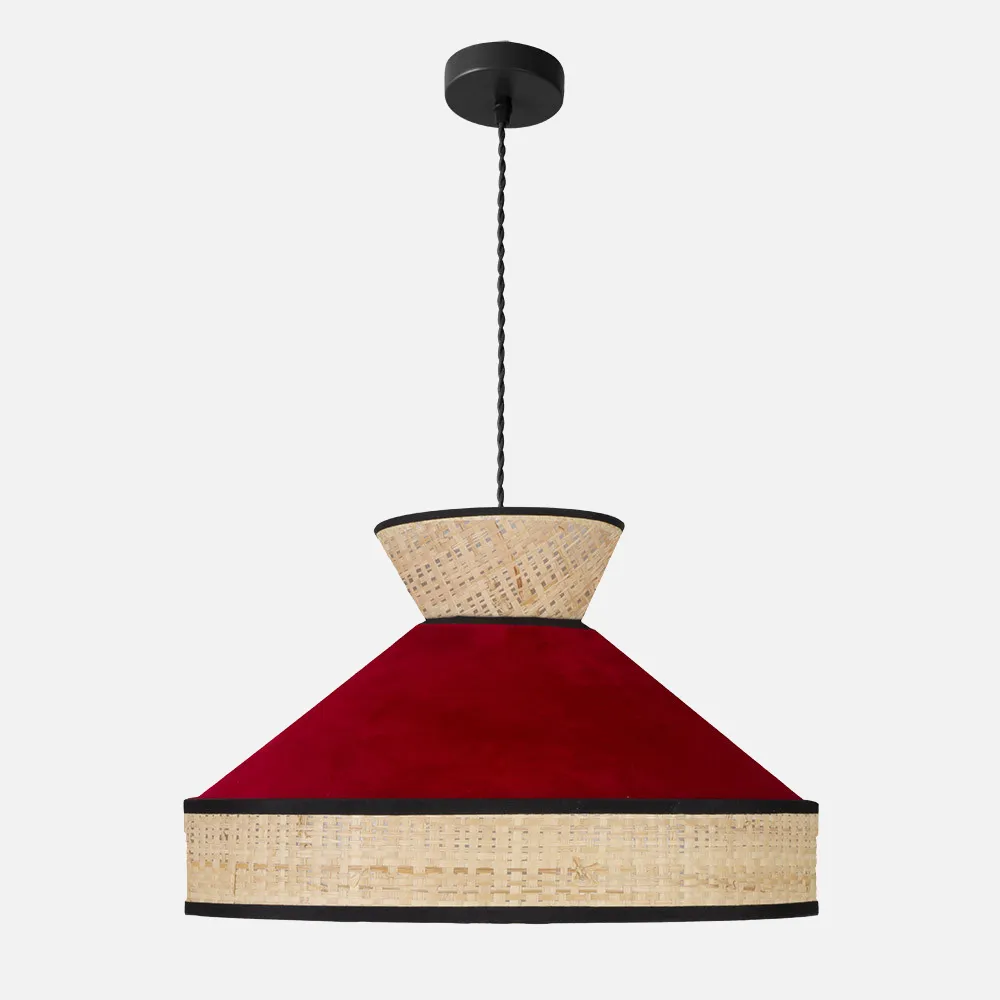 179995007 - Colgante Fabrizio 1xe27 Natural/rojo Regx50x50 Cm