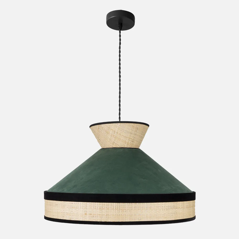 179995006 - Colgante Fabrizio 1xe27 Natural/verde Bote Regx50x50 Cm