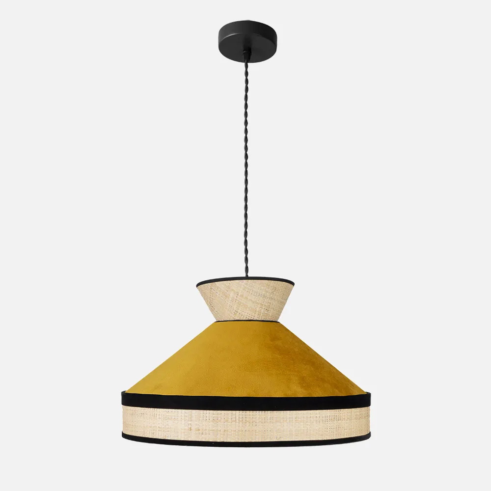 179994050 - Colgante Fabrizio 1xe27 Natural/yema Regx40x40 Cm