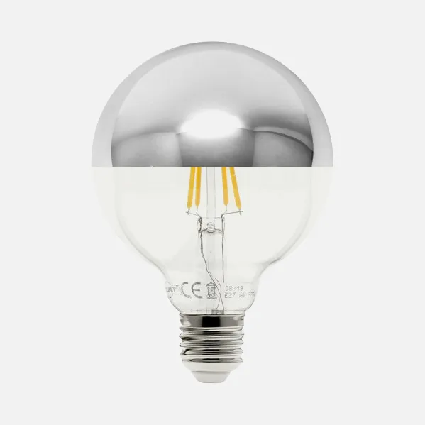 Bombilla 10w 4000k E27 Globo Reflector Cromo 17,5x12,5x12,5 Cm