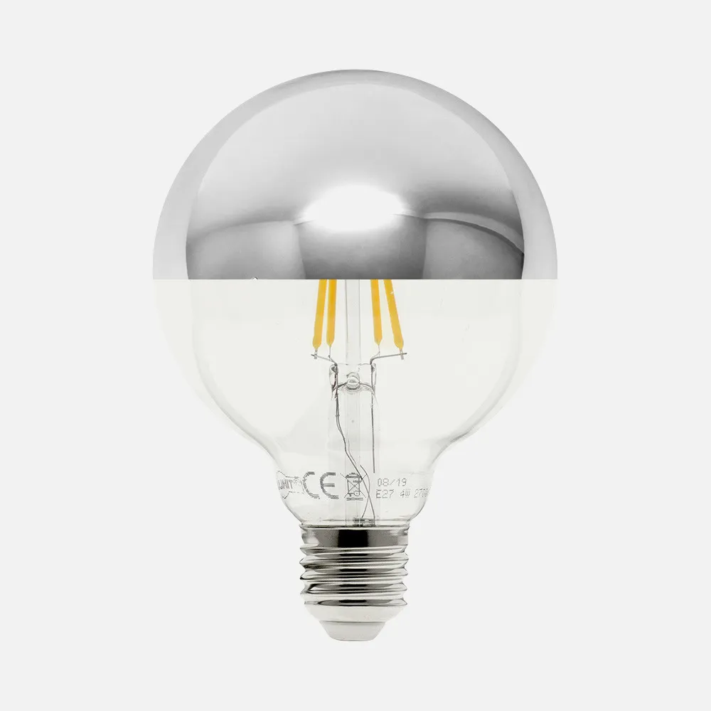 Bombilla 10w 4000k E27 Globo Reflector Cromo 17,5x12,5x12,5 Cm