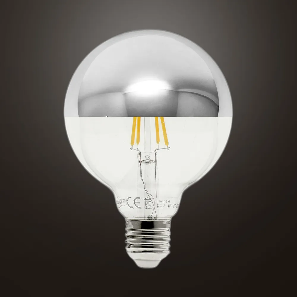 141441120 - Bulb 10w 4000k E27 Globe Reflecting Chrome 17,5x12,5x12,5 Cm