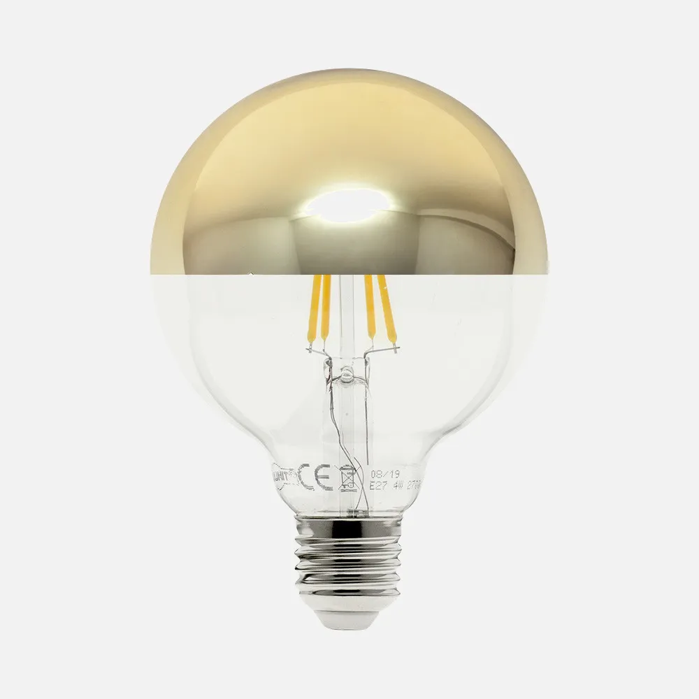 141441129 - Bombilla 10w 4000k E27 Globo Reflector Dorado  950lm 17,5x12,5x12,5 Cm