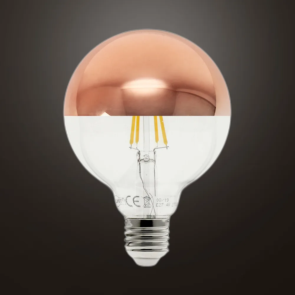Bombilla 10w 4000k E27 Globo Reflector Oro Rosa 17,5x12,5x12,5 Cm