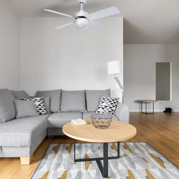 Fan Dc Sofia 2xe27 White 4 Blades Rev.White/beech 40x107d/Quake Timer