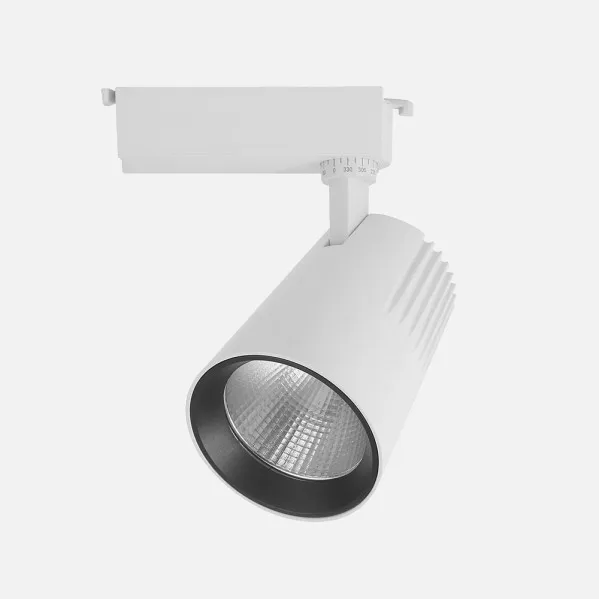 Foco Carril 30w 6000k Telma Blanco 2700lm 36º Orientable 330º Regx19x9 Cm