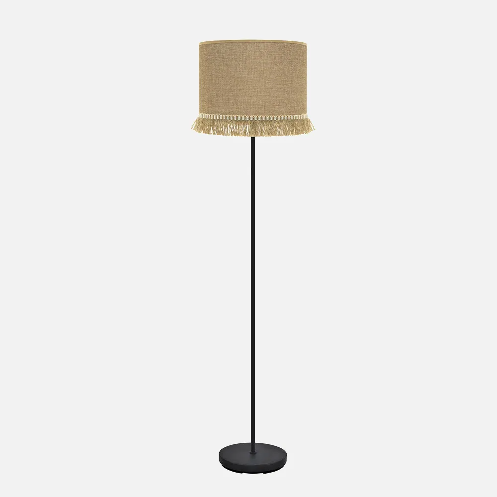 186341009 - Pie Salon Sibila 1xe27 Negro /arena 163x40x40 Cm