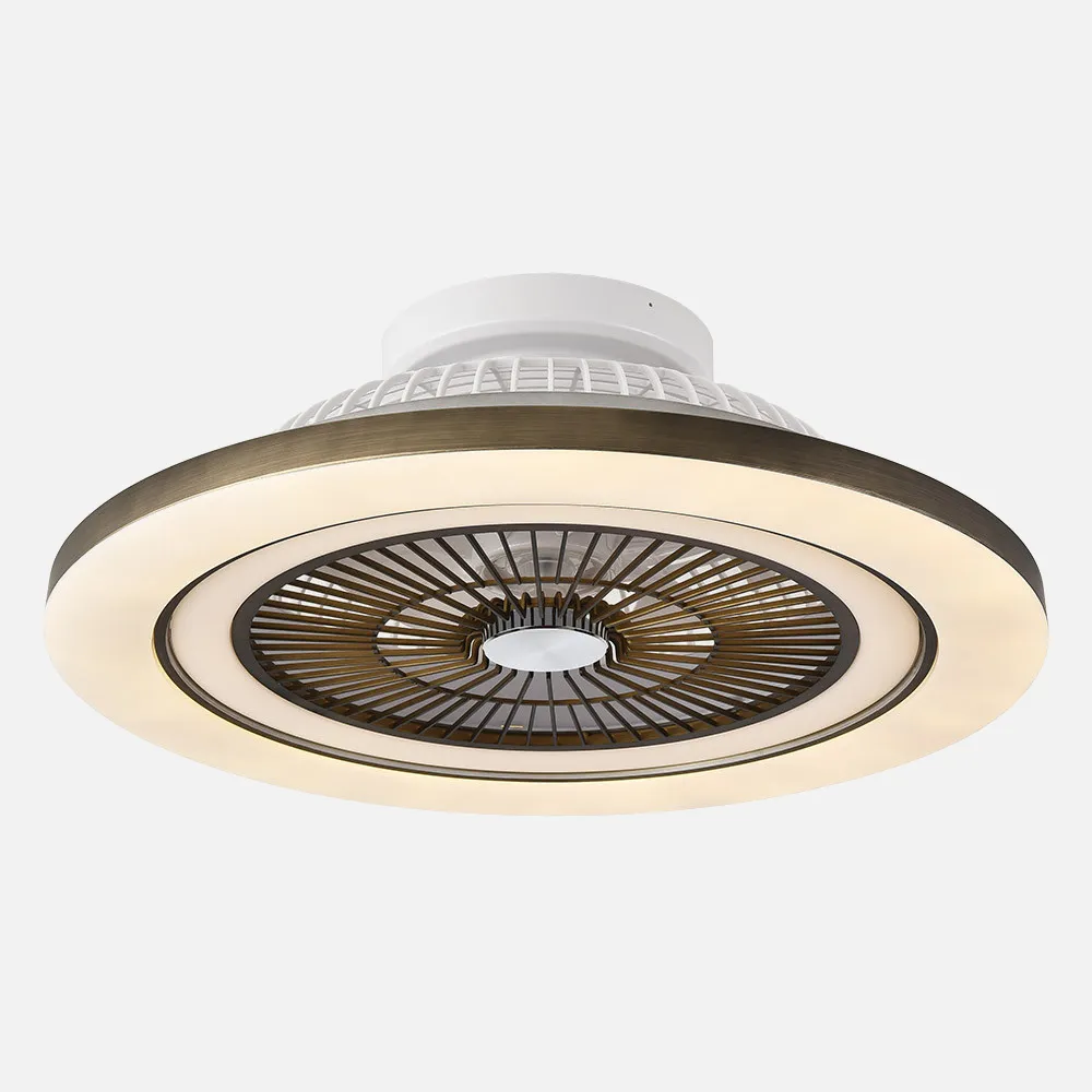 Ventilador 72w Dc Mato Cuero 5Aspas Transp. 22x58x58cm 6 Vel. 3 Colores C/remoto,memoria,temporiz Y Reg.Intensidad 6120lm