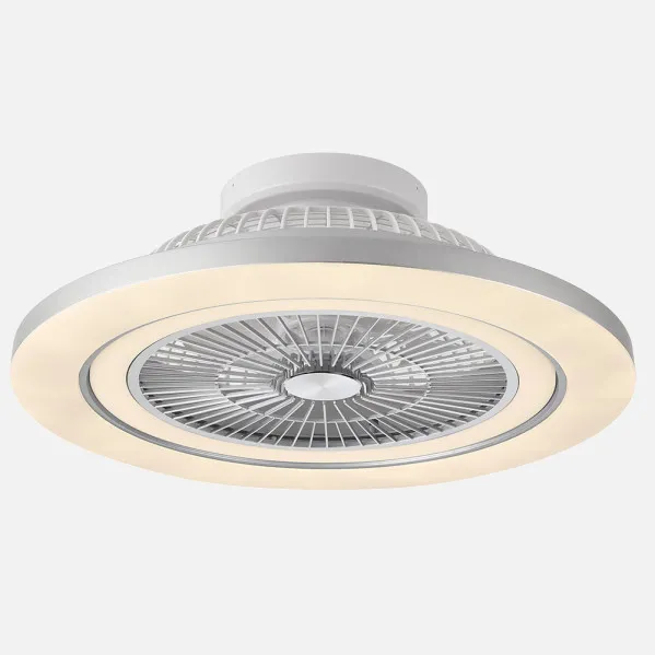 Ventilador 72w Dc Mato Niquel 5Aspas Transp. 22x58x58cm 6 Vel. 3 Colores C/remoto,memoria,temporiz Y Reg.Intensidad 6120lm