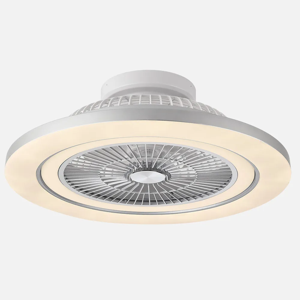 Ventilador 72w Dc Mato Niquel 5Aspas Transp. 22x58x58cm 6 Vel. 3 Colores C/remoto,memoria,temporiz Y Reg.Intensidad 6120lm
