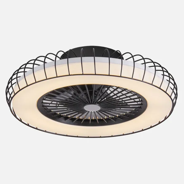 Ventilador 72w Dc Albonez Negro 5 Aspas Transp. 18x53x53cm 6 Vel. 3 Colores C/remoto, Memoria, Temp. Y Reg.Intensidad 6120lm