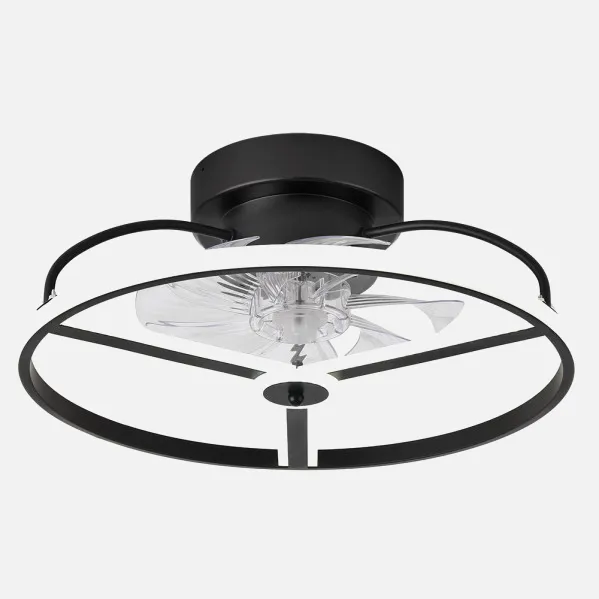 Ventilador 60w Dc Bora Negro 8 Aspas Transp. 21x50x50cm 6 Vel. 3 Colores C/remoto, Memoria, Temporizador Y Reg.Intensidad 5100lm