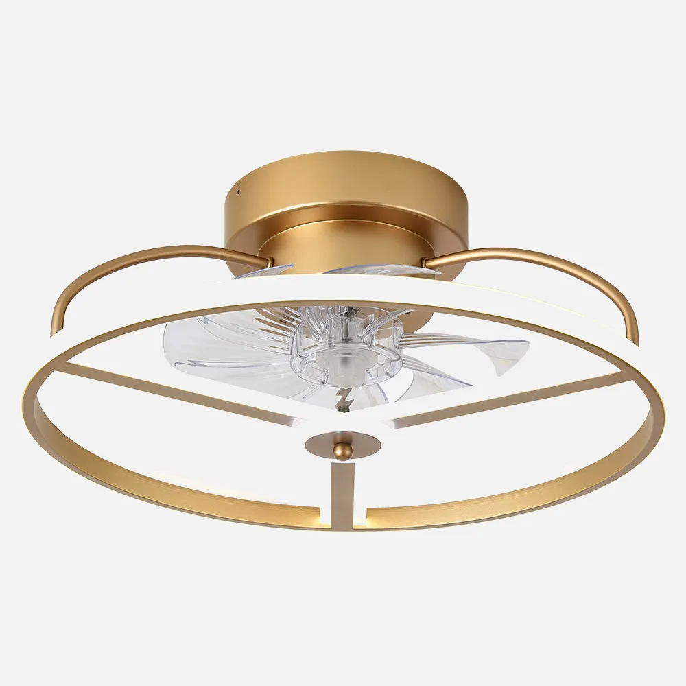 Ventilador 60w Dc Bora Dorado 8 Aspas Transp.21x50x50cm 6 Vel. 3 Colores C/remoto, Memoria, Temporizador Y Reg.Intensidad 5100lm