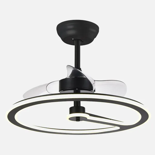 Fan 110w Dc Chom Black 3 Sails Transp. 46/66x62x62cm  6Vel. 3 Colours C/remote, Memory And Timer 9350lm
