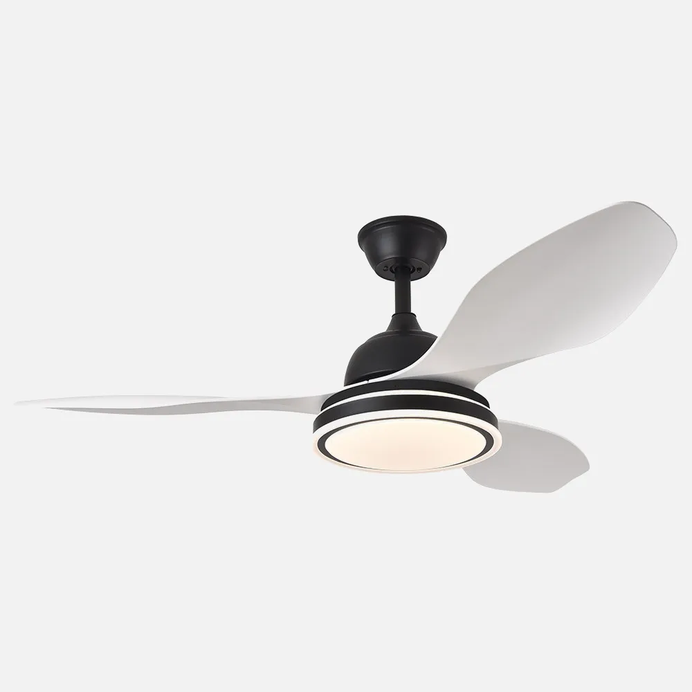 Ventilador 48w Dc Datoo Negro 3 Aspas Blancas  6 Vel. 33/48x122x122cm 3 Color C/remoto,memoria Y Temp.4080lm