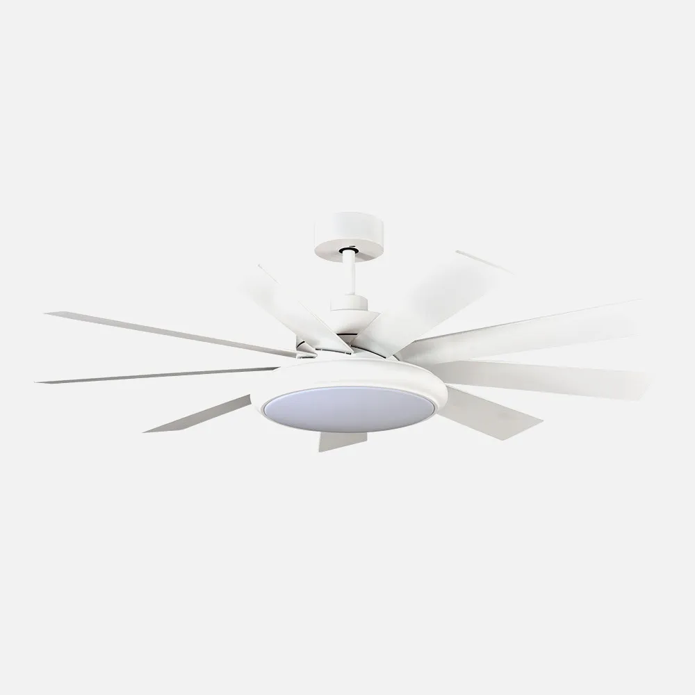 Ventilador Dc Pireo 36w Blanco 9 Aspas Blanca/haya 6 Vel 3Colores 3800lm 132d C/remoto, Memoria Y Temporizador