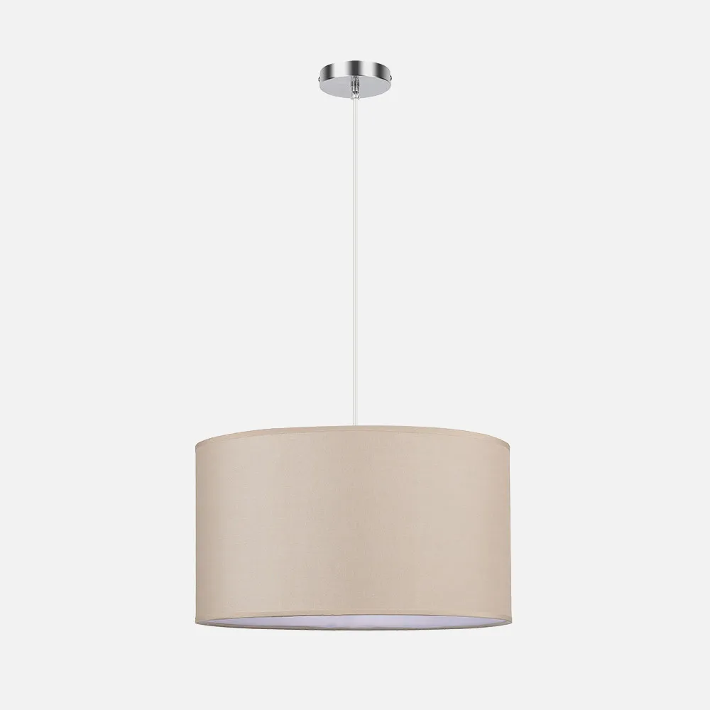 157694015 - Colgante Chanza 2xe27 Cromo/beis Regx40x40 Cm