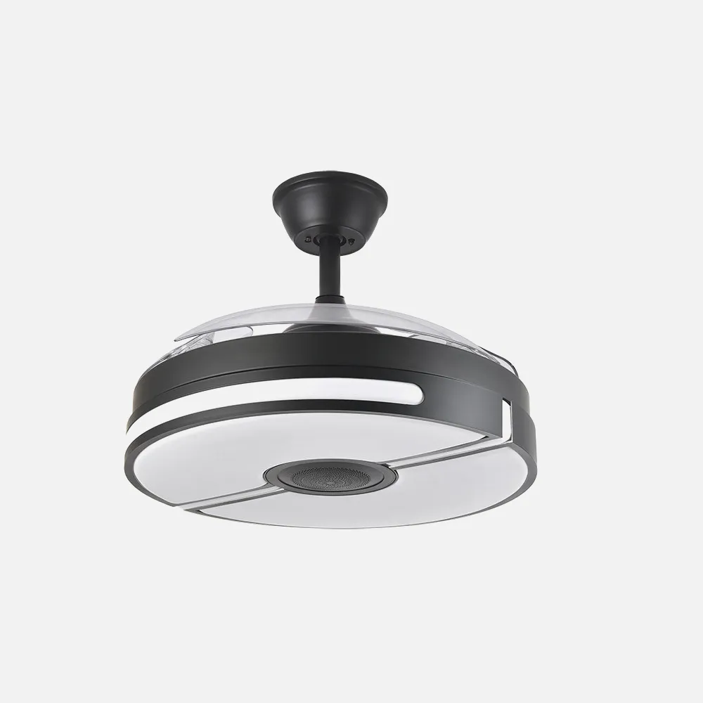 Ventilador Dc Tondela 72w 6120lm Negro/blanco Bluethooth 32/47x50/107d.3Aspas Desp. 6Vel. 3Color. Remoto+Altavoz+Temp+Memoria