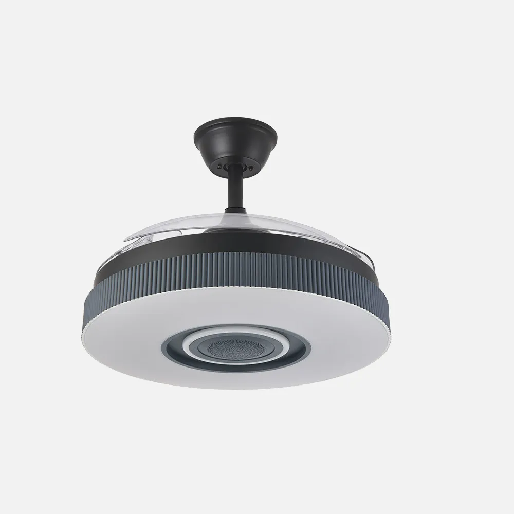 Ventilador Dc Peniche 72w 6120lm Negro/Gris Bluethooth 32/47x50/107d 3Asp.desp. 6Vel. 3Color. C/remoto+altavoz+memoria+temporiz