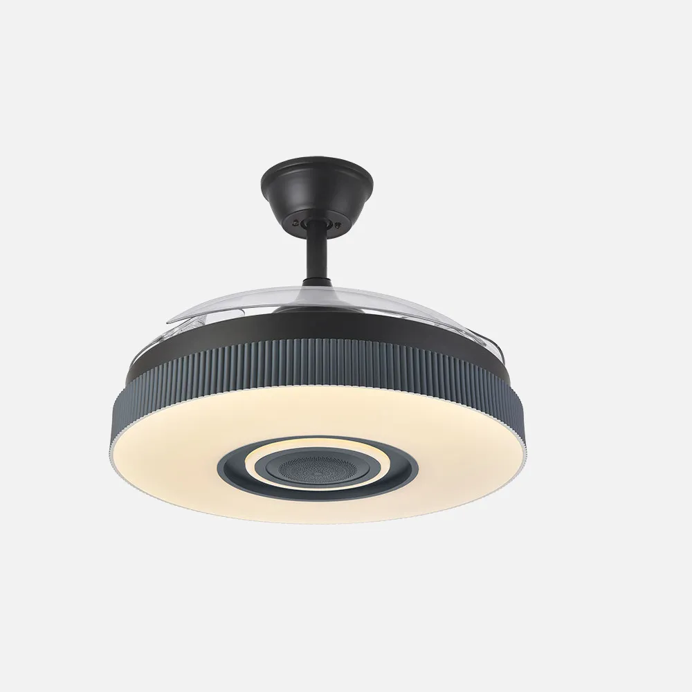 Ventilador Dc Peniche 72w 6120lm Negro/Gris Bluethooth 32/47x50/107d 3Asp.desp. 6Vel. 3Color. C/remoto+altavoz+memoria+temporiz