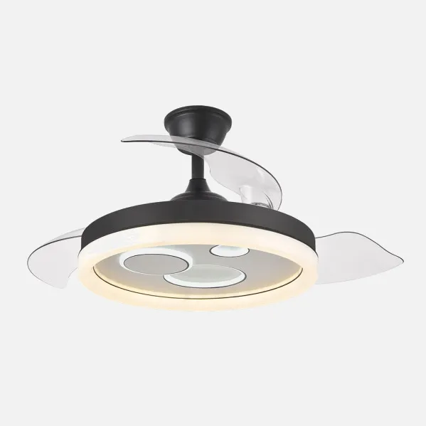 Ventilador Dc Turia 72w 6120lm Negro/blanco 3 Asp.desp. 32/47x50/110d. 3 Colores C/remoto+temporizador+memoria