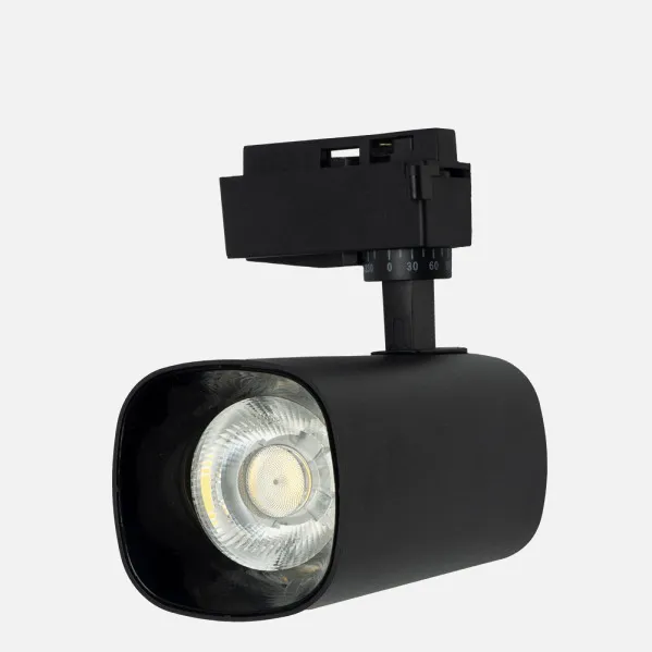 Foco Carril 30w 6000k Alfil Negro 2700lm 36º Orientable 330º Regx19x7,5 Cm