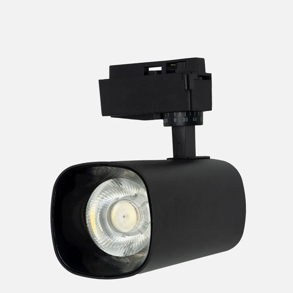 Foco Carril 30w 6000k Alfil Negro 2700lm 36º Orientable 330º Regx19x7,5 Cm