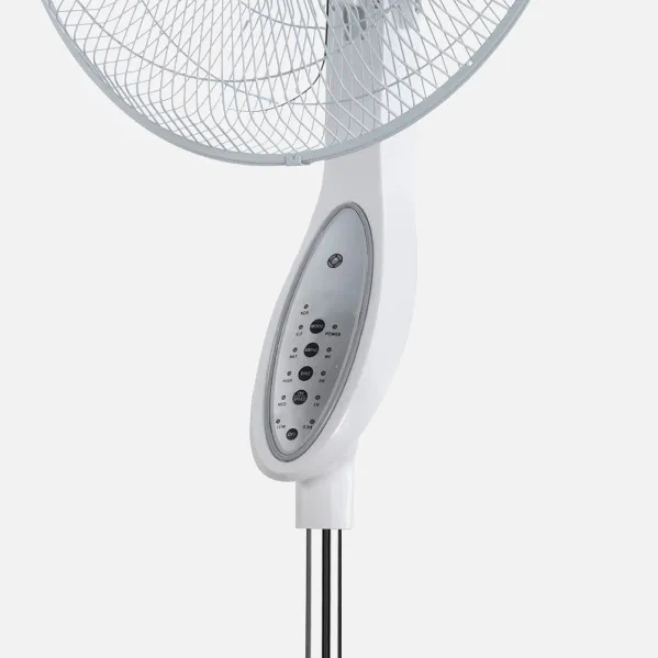 Ventilador De Pie Floxo Blanco/gris 3 Vel. 45w  C/remoto Temporizador 5 Aspas Regx44,5x40 Cm