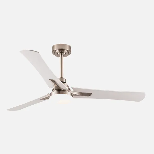 Ventilador 22w Dc Coro Niquel 3asp Blanco/haya  6Velocidades 3colores 2180lm 132d C/remoto, Memoria y Temporizador