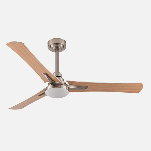 Ventilador 22w Dc Coro Niquel 3asp Blanco/haya  6Velocidades 3colores 2180lm 132d C/remoto, Memoria y Temporizador