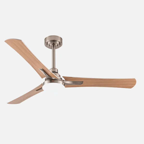 Ventilador 22w Dc Coro Niquel 3asp Blanco/haya  6Velocidades 3colores 2180lm 132d C/remoto, Memoria y Temporizador