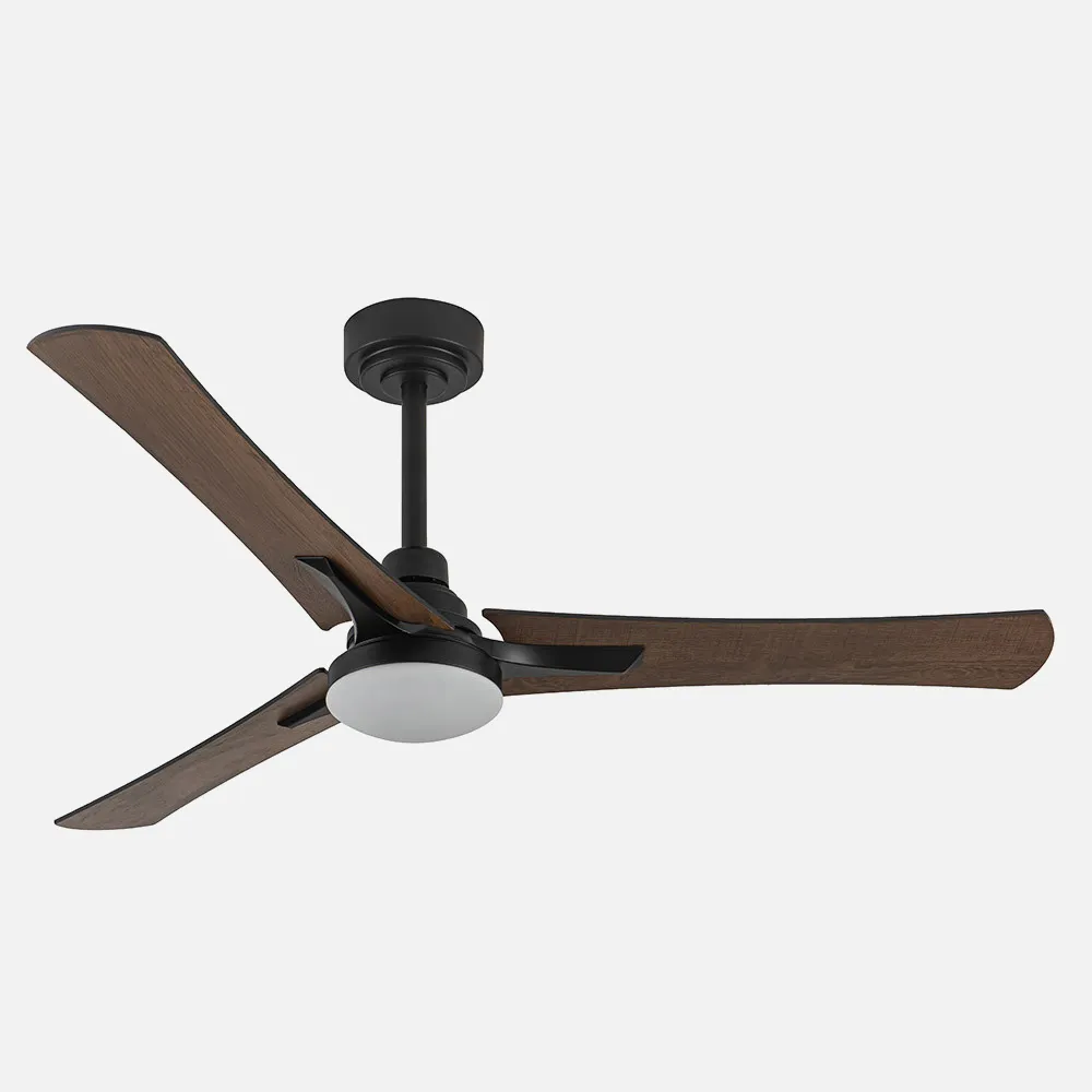 Ventilador 22w Dc Coro Negro 3 Aspas Roble/haya  6Velocidades 3Colores 2180lm 132 D C/remoto, Memoria Y Temporizador