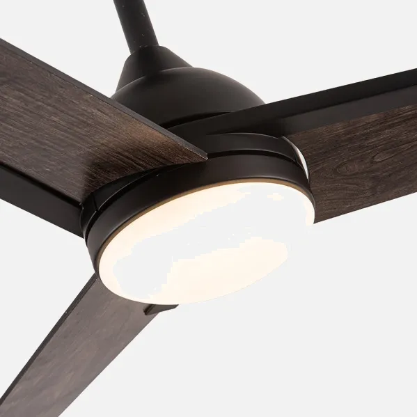 Ventilador 22w Dc Argestes Negro 3 Aspas Gris  6Velocidades 3Colores 2180lm 132D C/remoto, Memoria Y Temporizador