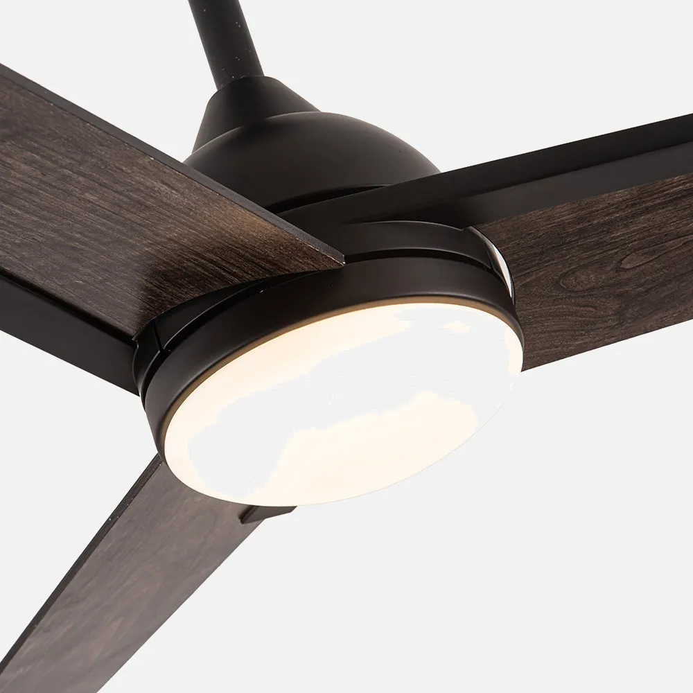 Ventilador 22w Dc Argestes Negro 3 Aspas Gris  6Velocidades 3Colores 2180lm 132D C/remoto, Memoria Y Temporizador