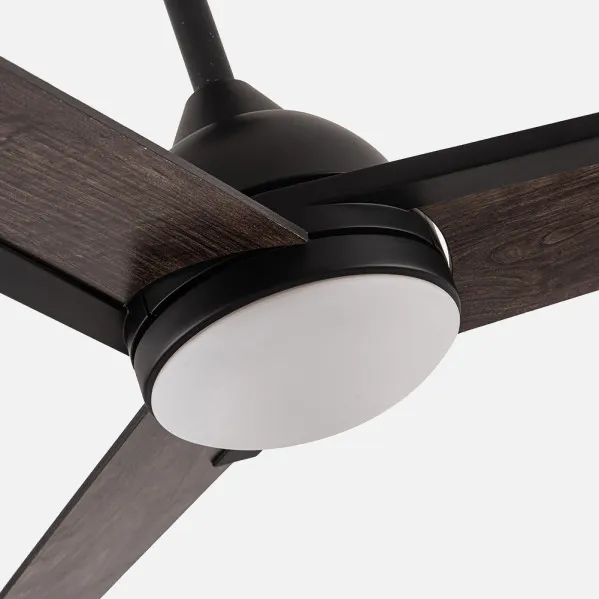 Ventilador 22w Dc Argestes Negro 3 Aspas Gris  6Velocidades 3Colores 2180lm 132D C/remoto, Memoria Y Temporizador