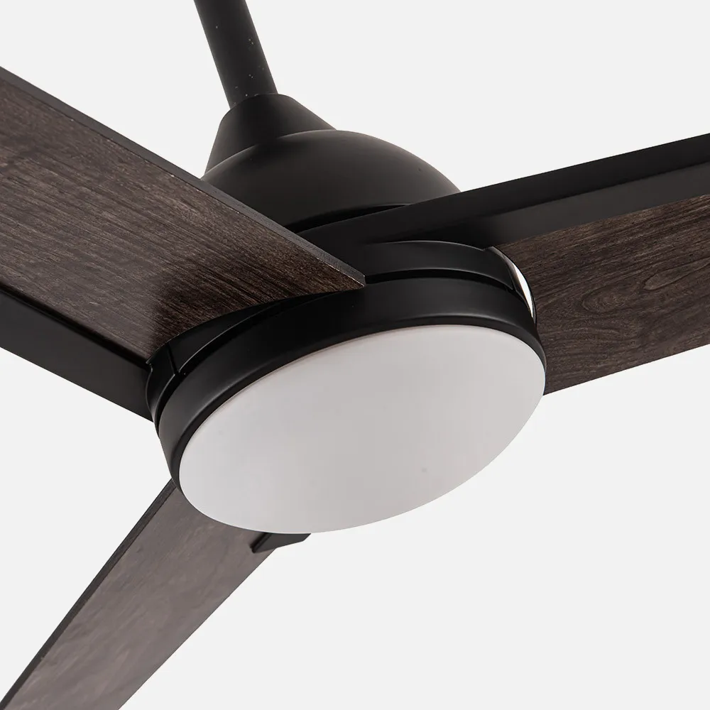 Ventilador 22w Dc Argestes Negro 3 Aspas Gris  6Velocidades 3Colores 2180lm 132D C/remoto, Memoria Y Temporizador