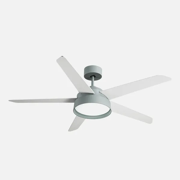 Ventilador 25w Dc Verde Lebeche 5 Aspas Rev.  Blanca/haya 6 Vel. 3000-4000-6000k 132d Remoto,memoria Y Temporizador