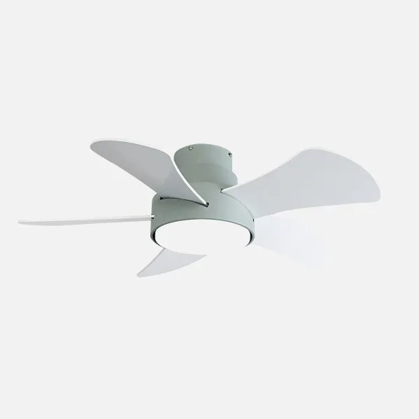 Ventilador 25w Dc Verde Gregario 5 Aspas Rev.  Blanca/haya 6 Vel. 3000-4000-6000k 82D Remoto,memoria y Temporizador