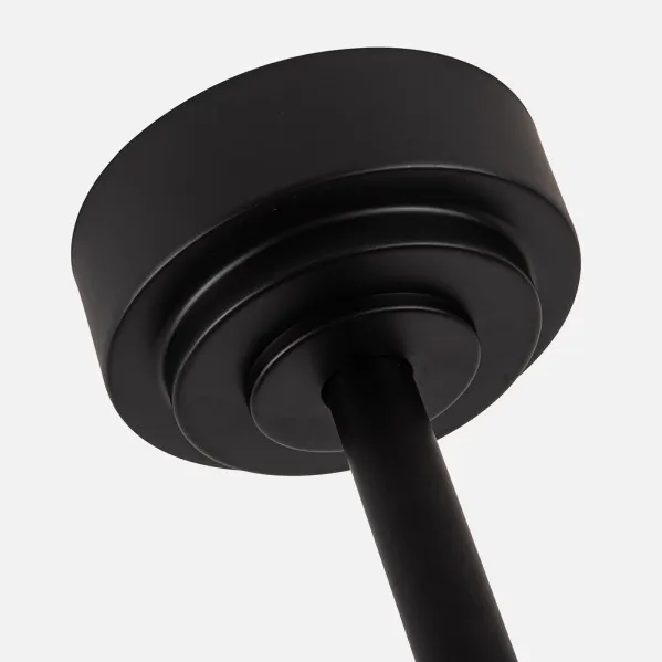 Ventilador Dc Vulturno Negro 1xe27 3 Aspas Roble  6 Velocidades C/remoto Y Temporizador 53/65,5x132x132 Cm