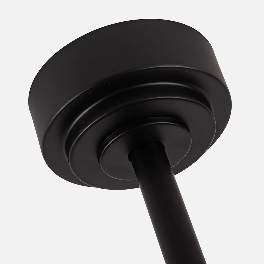 Ventilador Dc Vulturno Negro 1xe27 3 Aspas Roble  6 Velocidades C/remoto Y Temporizador 53/65,5x132x132 Cm