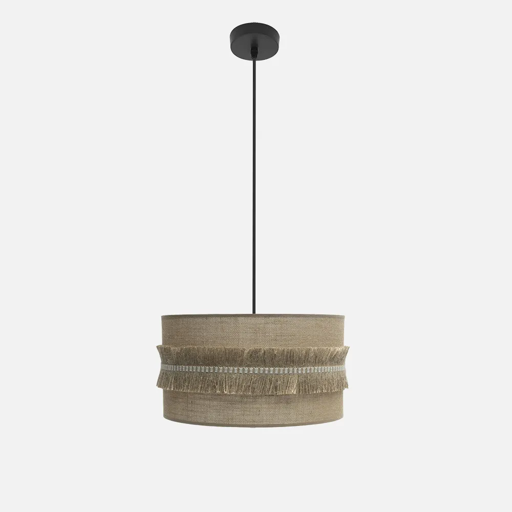 186794009 - Colgante Kala 1xe27 Negro/saco Regx40x40 Cm Con Flecos