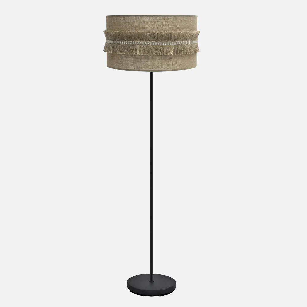 186741009 - Pie Salon Kala 1xe27 Negro/saco 164x40x40 Cm Con Flecos