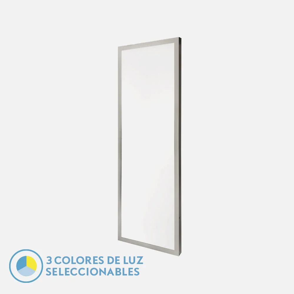 Panel Llano 72w 3000k-4000k-6500k 3,8x30x90 Cm Niquel 7200lm