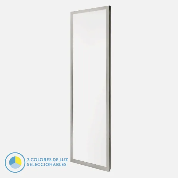 Panel Llano 72w 3000k-4000k-6500k 3,8x30x120 Cm Niquel 7200lm