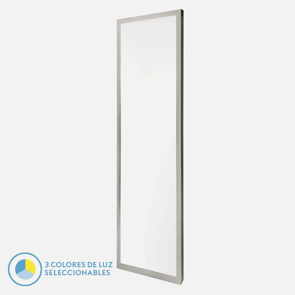 180601203 - Panel Llano 72w 3000k-4000k-6500k 3,8x30x120 Cm Nickel 7200lm