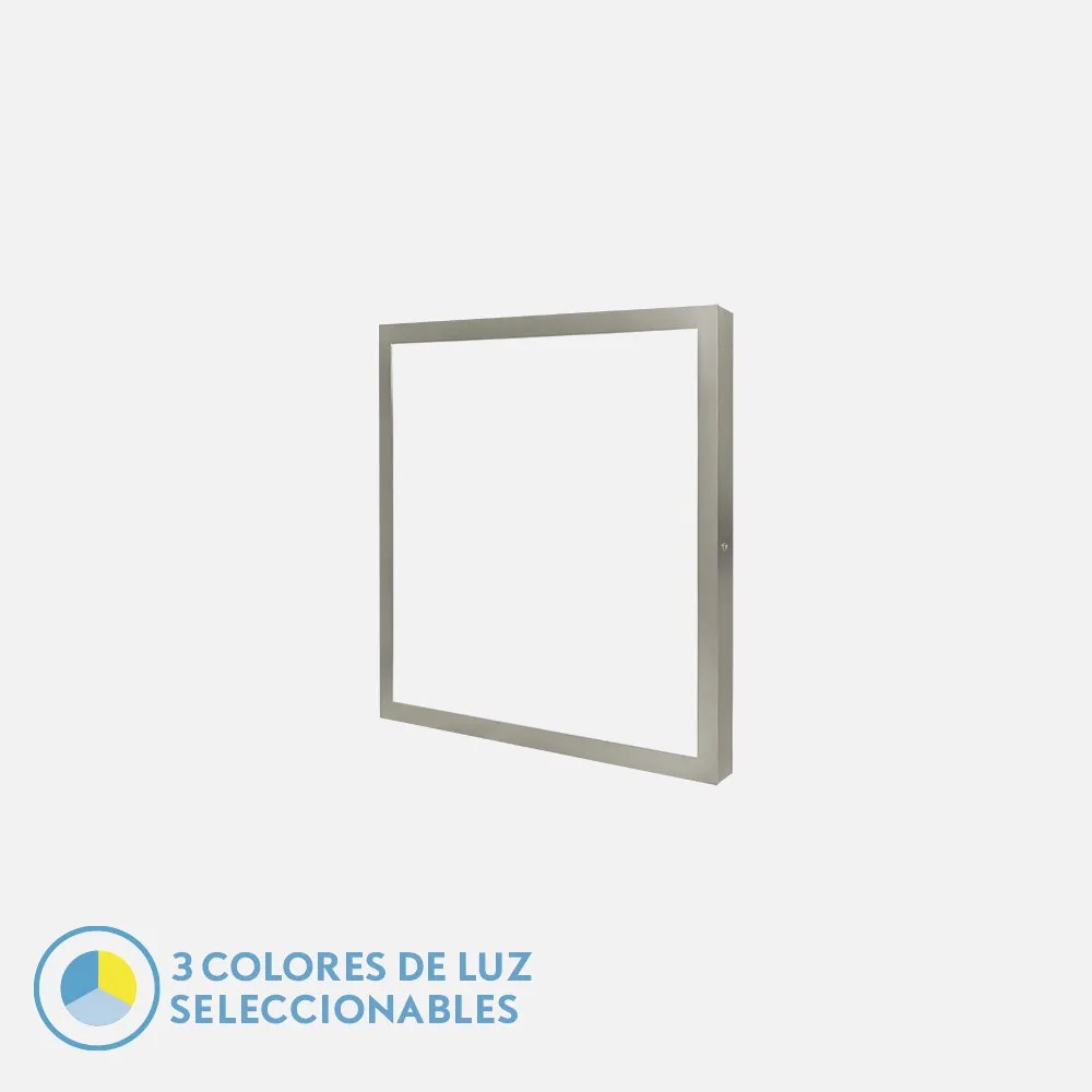 Panel Llano 36w 3000k-4000k-6500k 3,8x40x40 Cm Niquel 3600lm