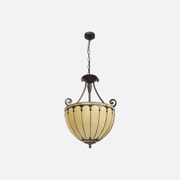 Lampara Tiffany Serie Venecia Beis 3xe27 (63x63)